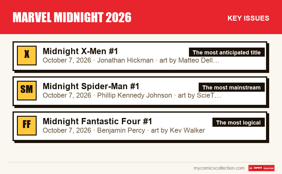 The key Marvel Midnight 2026 issues in order of importance