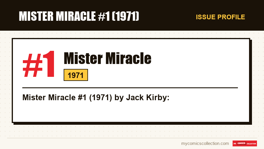 Profile of Mister Miracle #1: issue number, year and why it is a key issue