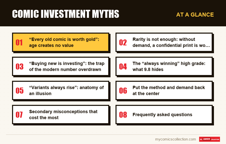 At a glance : Comic investment myths