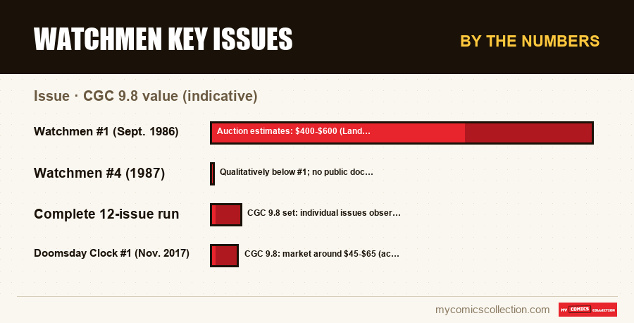 By the numbers : Watchmen Key Issues, CGC 9.8 value (indicative)