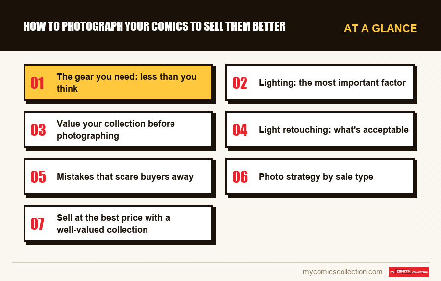 At a glance : How to photograph your comics to sell them better
