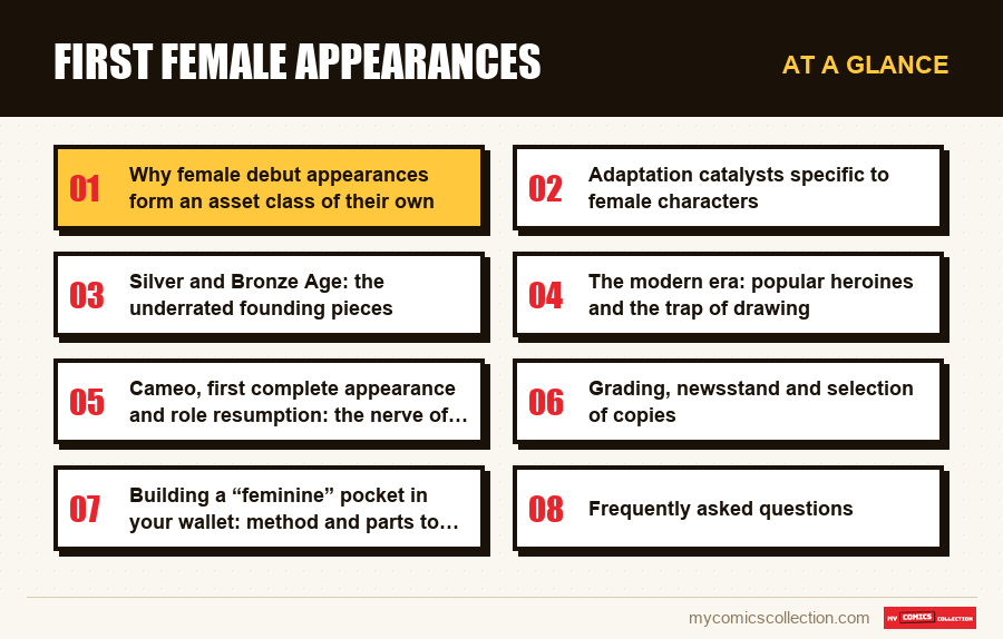 At a glance : First female appearances