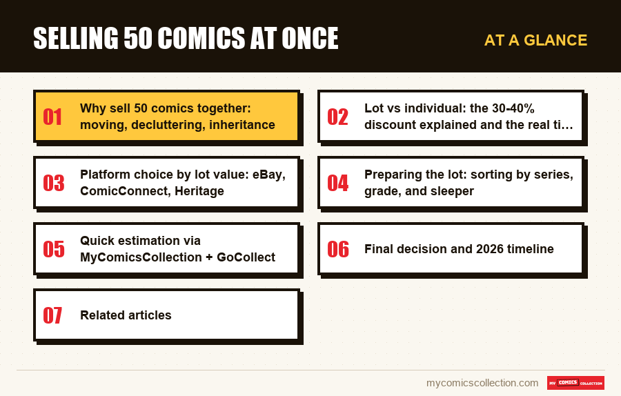 At a glance : Selling 50 Comics at Once