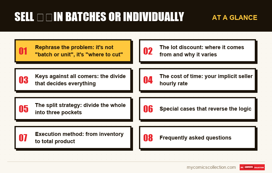 At a glance : Sell ​​in batches or individually