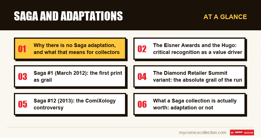 At a glance : Saga and adaptations