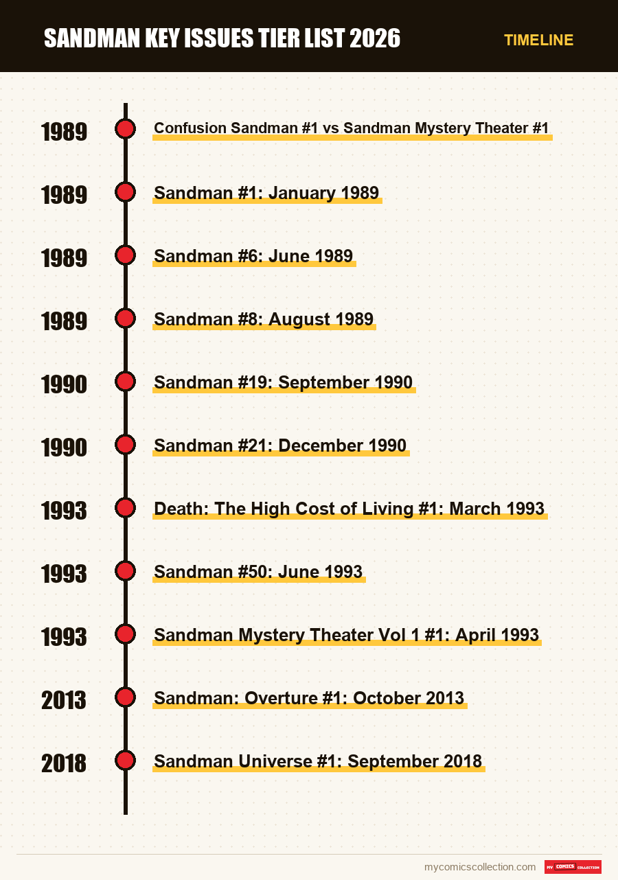 Timeline of Sandman Key Issues Tier List 2026 issues and series