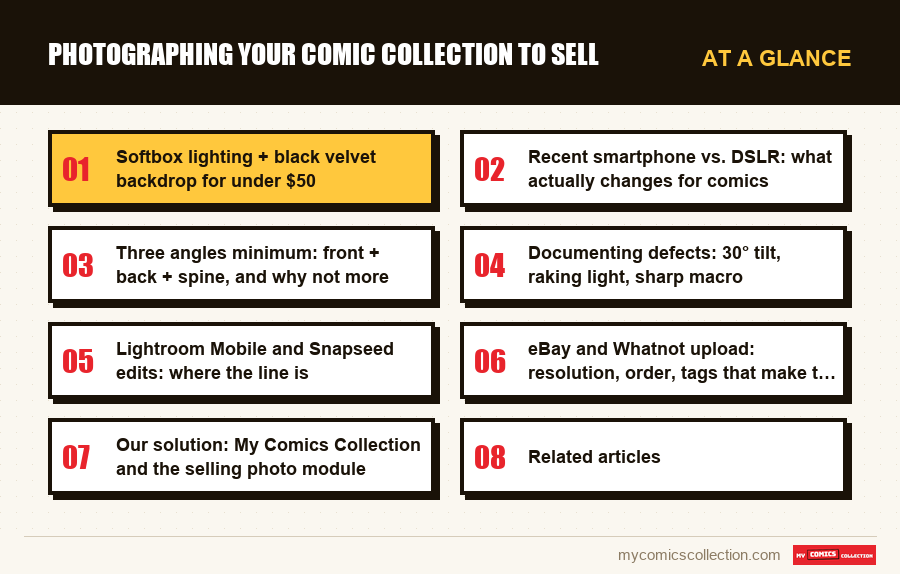 At a glance : Photographing Your Comic Collection to Sell