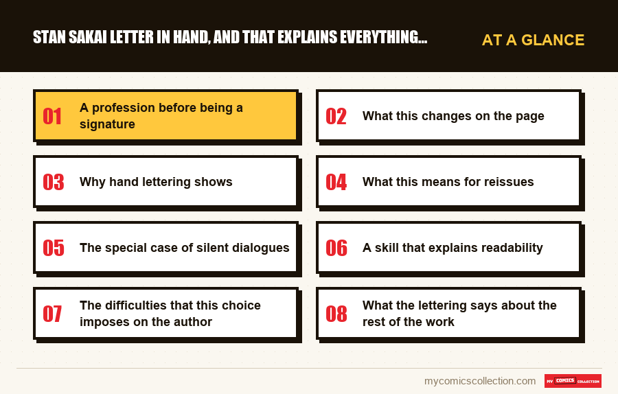At a glance : Stan Sakai letter in hand, and that explains everything else