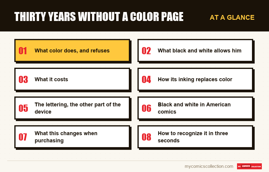 At a glance : Thirty years without a color page
