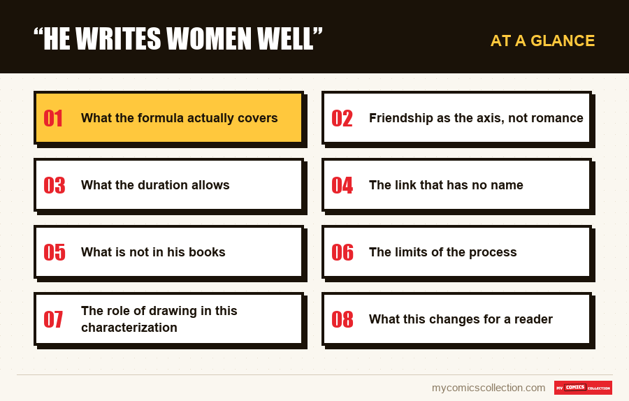 At a glance : “He writes women well”