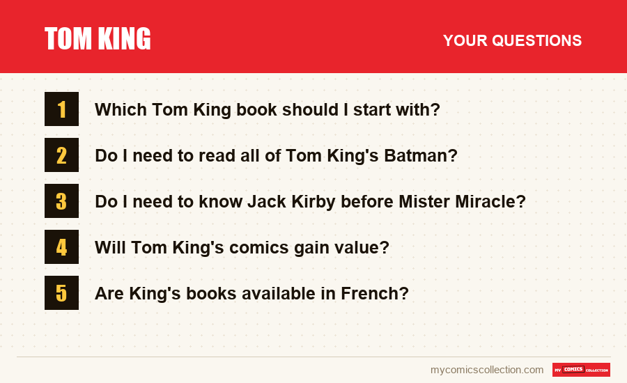 The frequently asked questions about Tom King answered in this article