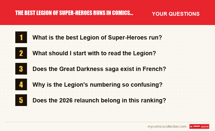 The frequently asked questions about The Best Legion of Super-Heroes Runs in Comics, Ranked answered in this article