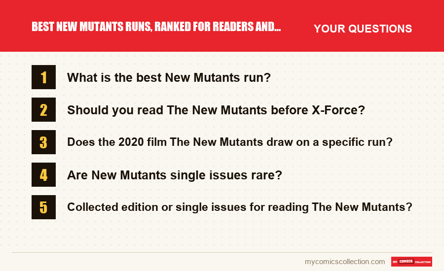 The frequently asked questions about Best New Mutants Runs, Ranked for Readers and Collectors answered in this article