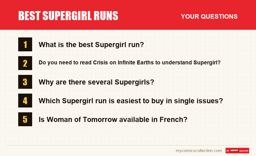 The frequently asked questions about Best Supergirl Runs answered in this article