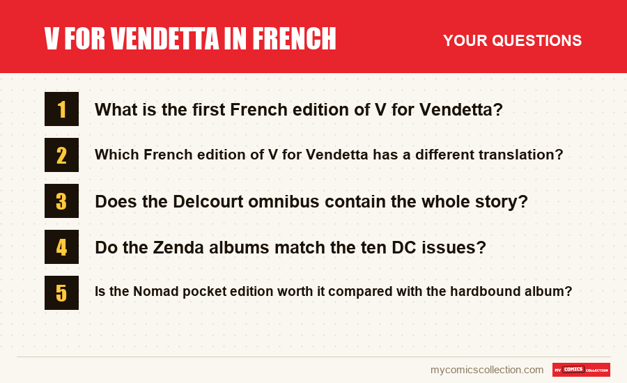 The frequently asked questions about V for Vendetta in French answered in this article