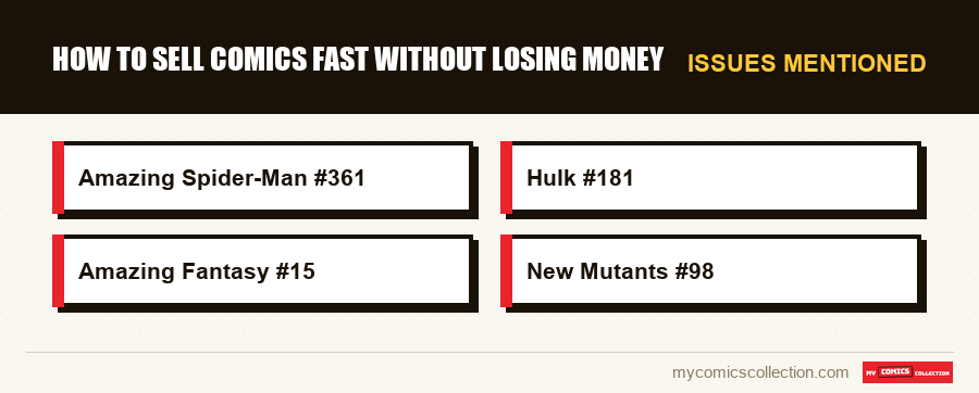 Issues mentioned : How to Sell Comics Fast Without Losing Money