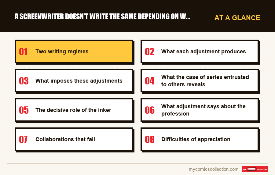 At a glance : A screenwriter doesn't write the same depending on who draws