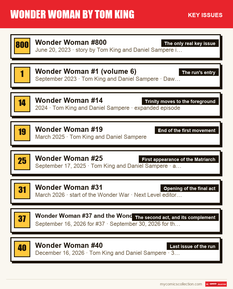The key Wonder Woman by Tom King issues in order of importance