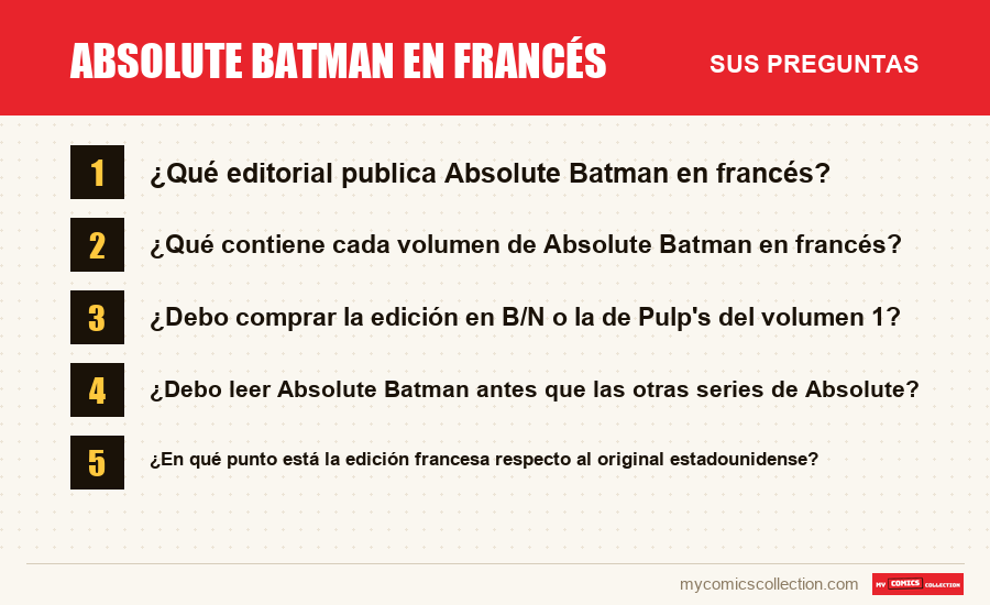 Absolute Batman en francés: las preguntas frecuentes que responde este artículo