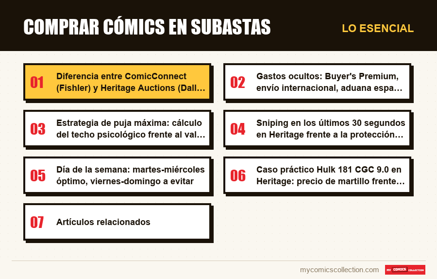 Lo esencial : Comprar cómics en subastas