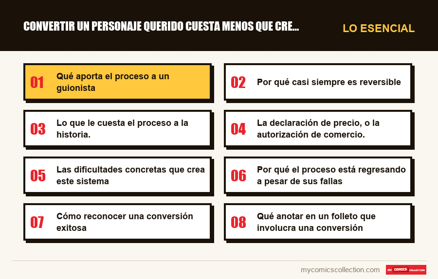 Lo esencial : Convertir un personaje querido cuesta menos que crear uno