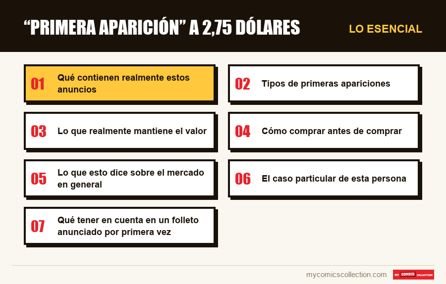 Lo esencial : “Primera aparición” a 2,75 dólares