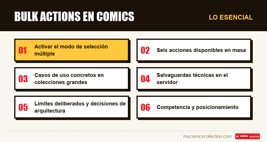 Lo esencial : Bulk actions en comics