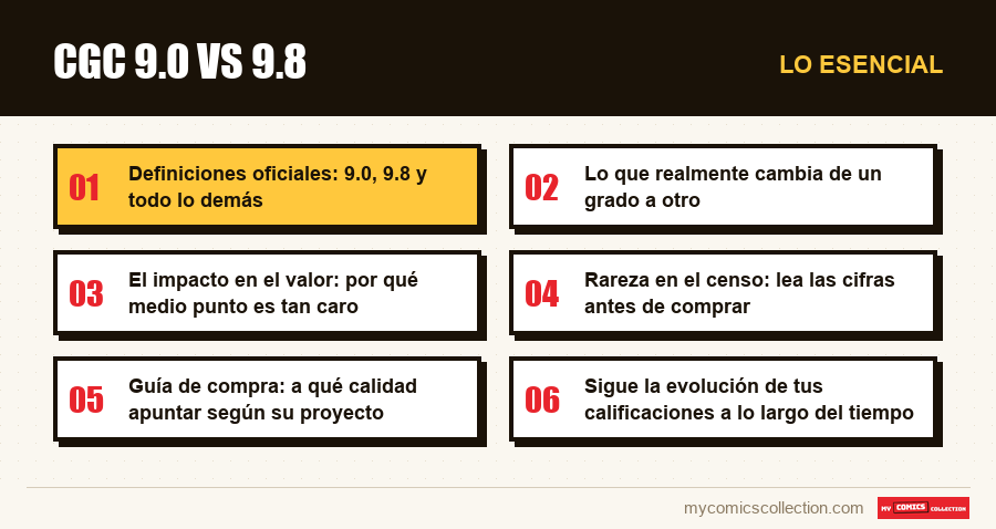 Lo esencial : CGC 9.0 vs 9.8