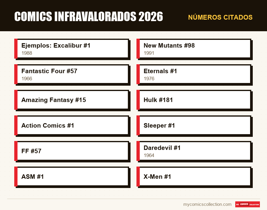 Números citados : Comics infravalorados 2026
