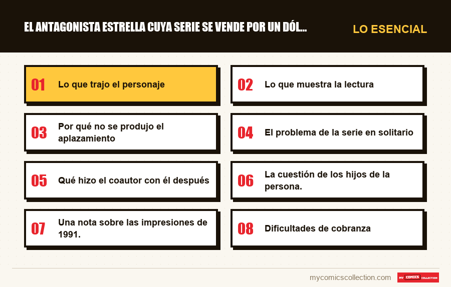 Lo esencial : El antagonista estrella cuya serie se vende por un dólar
