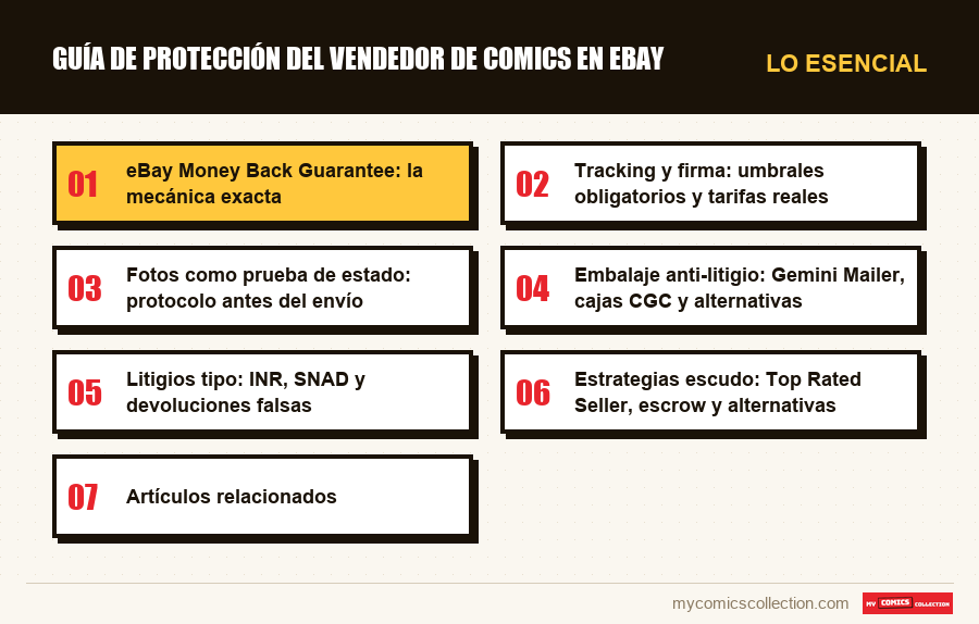 Lo esencial : Guía de protección del vendedor de comics en eBay