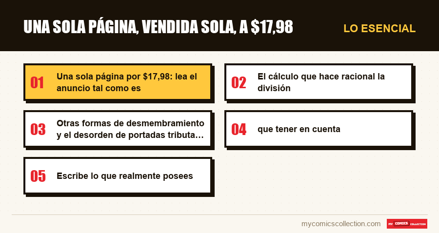 Lo esencial : Una sola página, vendida sola, a $17,98
