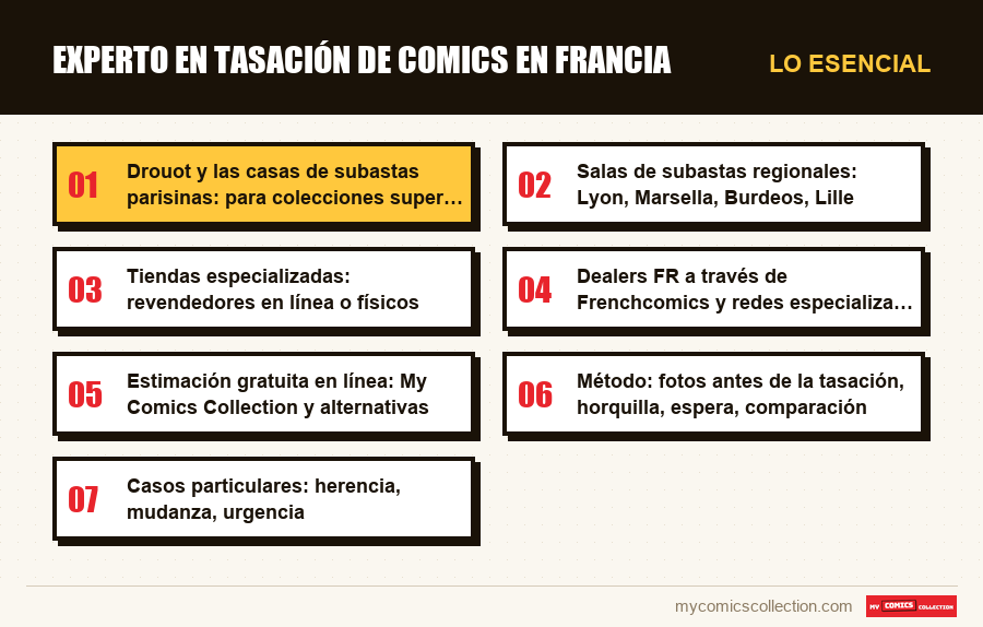 Lo esencial : Experto en tasación de comics en Francia