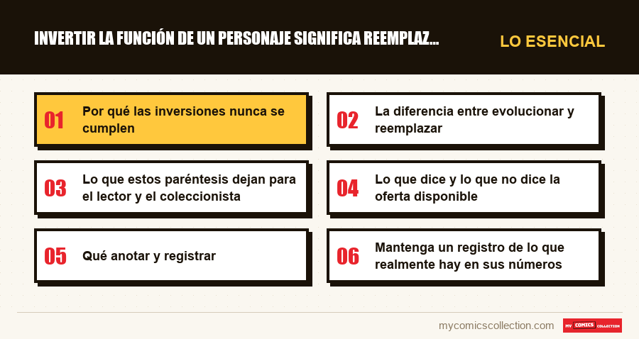 Lo esencial : Invertir la función de un personaje significa reemplazarlo