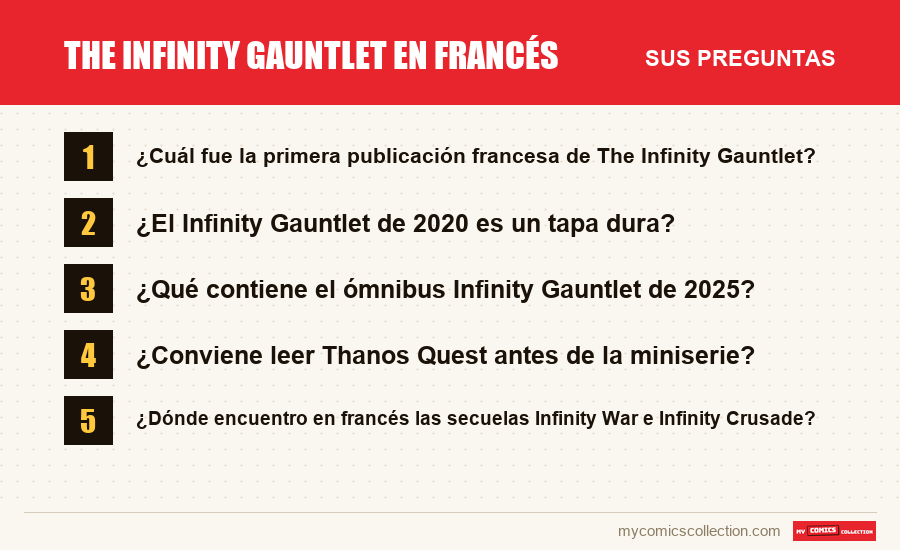 The Infinity Gauntlet en francés: las preguntas frecuentes que responde este artículo