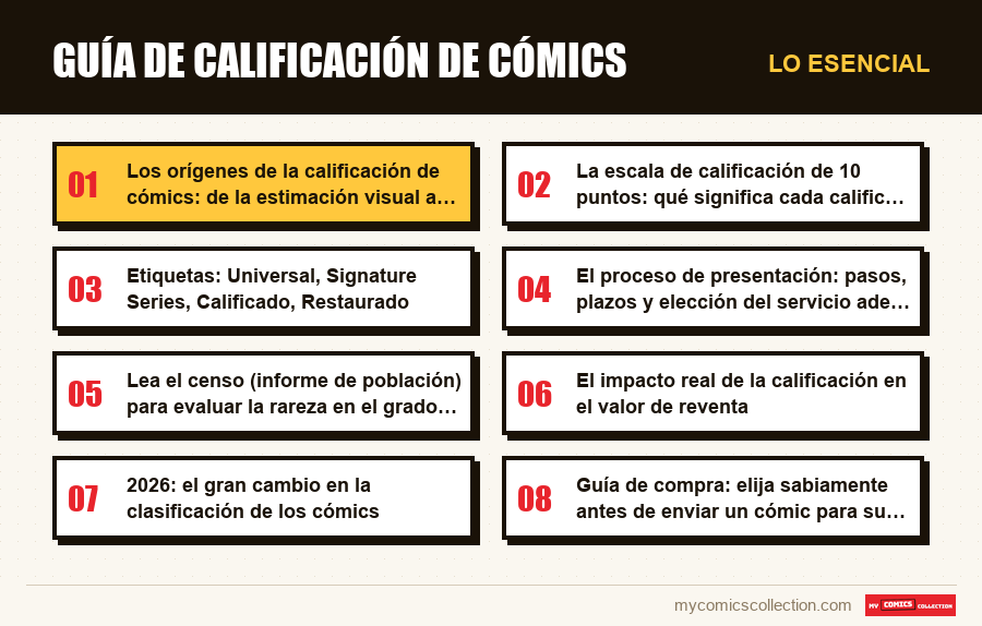 Lo esencial : guía de calificación de cómics