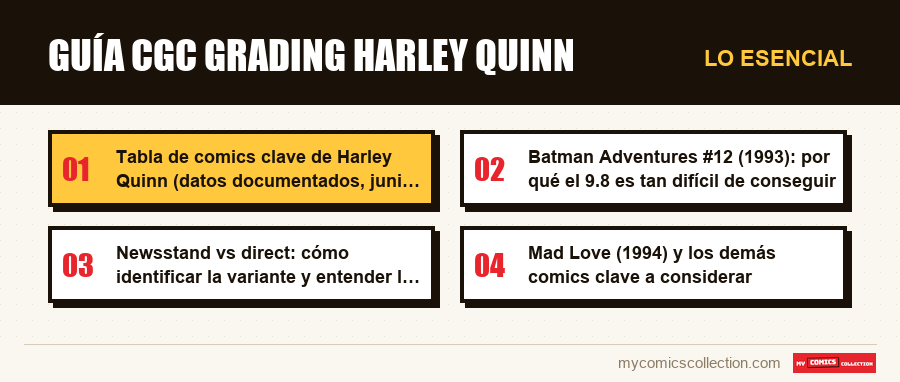 Lo esencial : Guía CGC Grading Harley Quinn