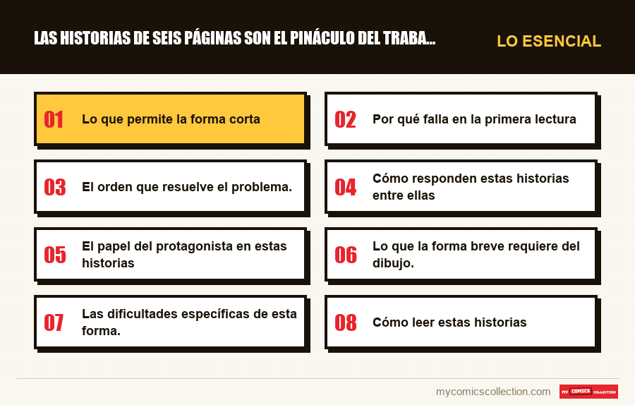 Lo esencial : Las historias de seis páginas son el pináculo del trabajo y 