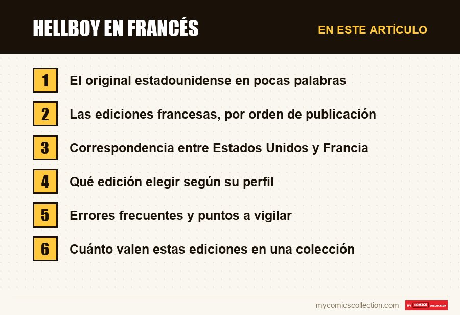 Hellboy en francés: las secciones de este artículo, en orden de lectura