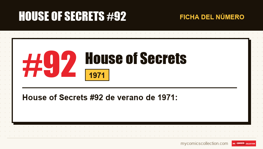 Ficha de House of Secrets #92: número, año y por qué es un número clave