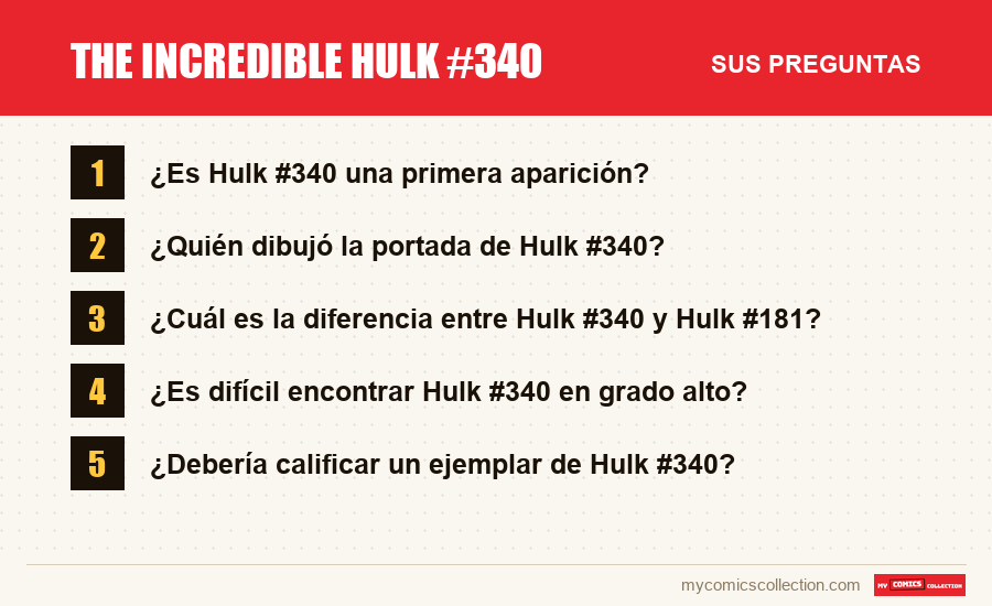 The Incredible Hulk #340: las preguntas frecuentes que responde este artículo