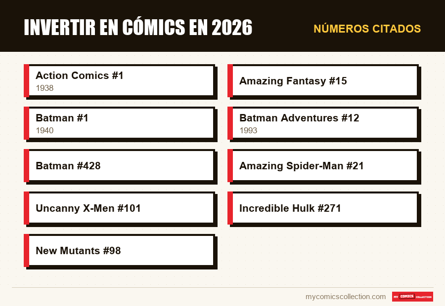 Números citados : Invertir en cómics en 2026
