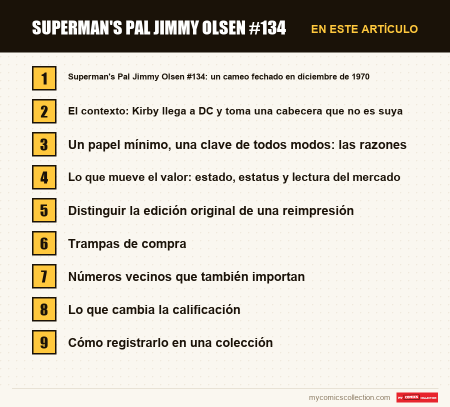 Superman's Pal Jimmy Olsen #134: las secciones de este artículo, en orden de lectura