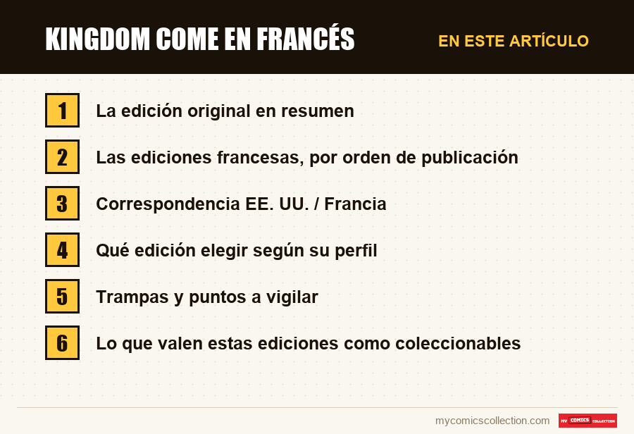 Kingdom Come en francés: las secciones de este artículo, en orden de lectura