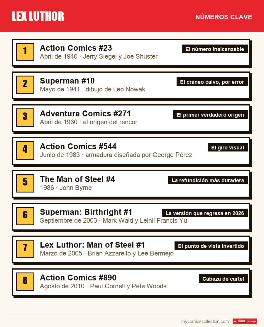 Los números clave de Lex Luthor por orden de importancia