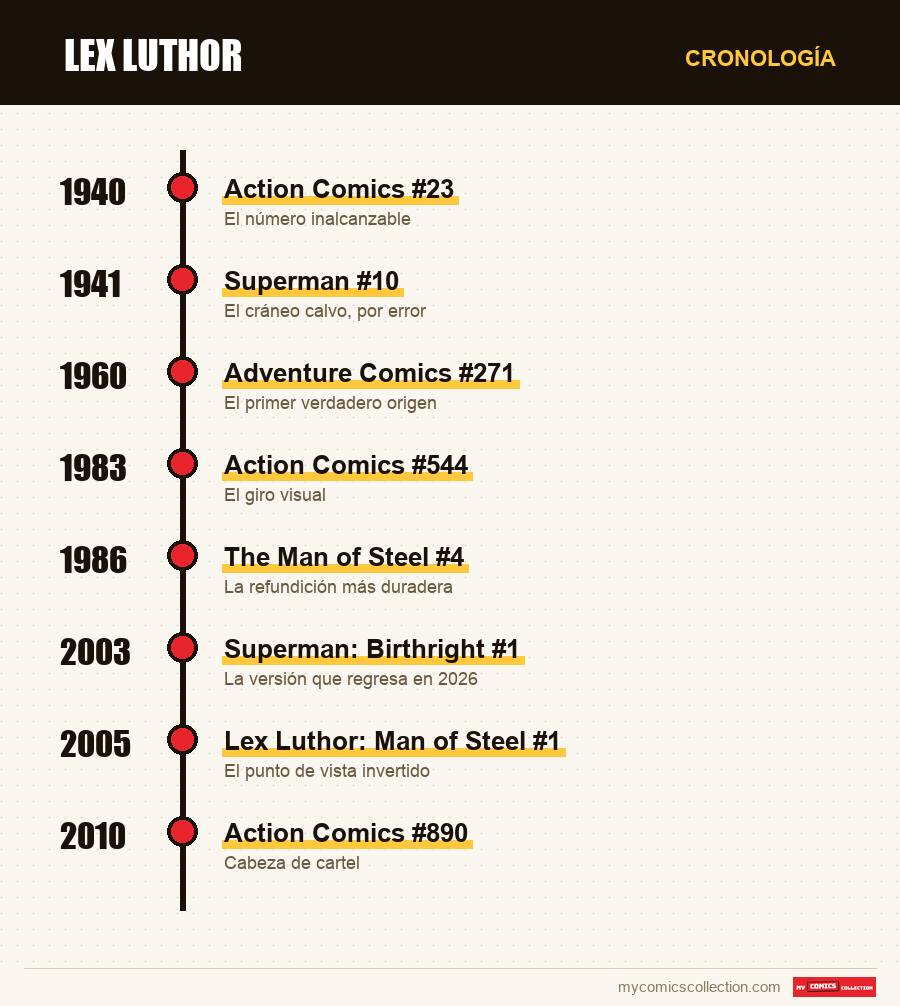 Cronología de los números y series de Lex Luthor