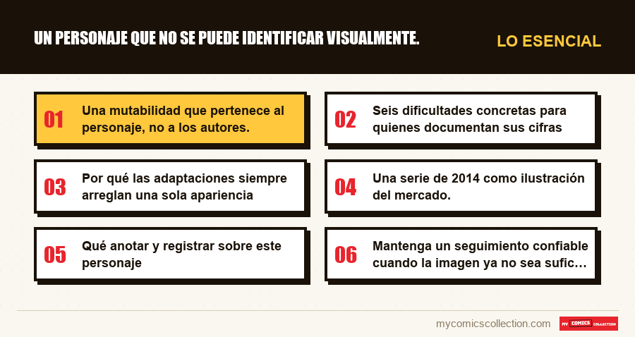 Lo esencial : Un personaje que no se puede identificar visualmente.