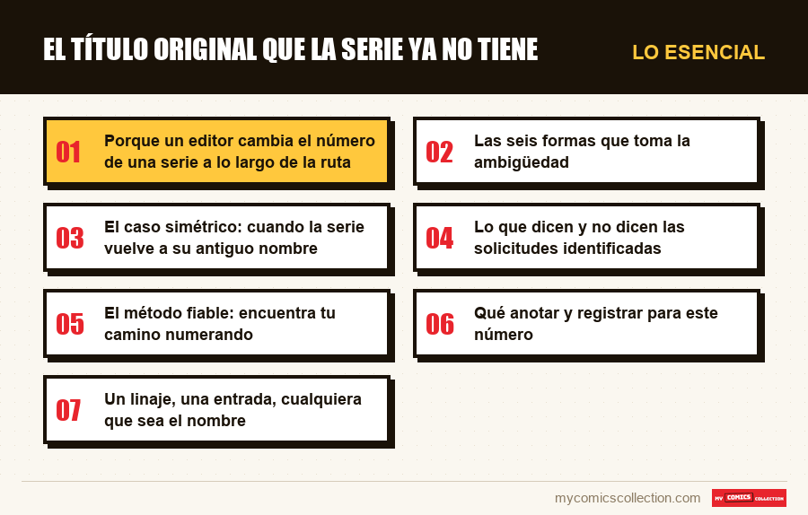 Lo esencial : El título original que la serie ya no tiene