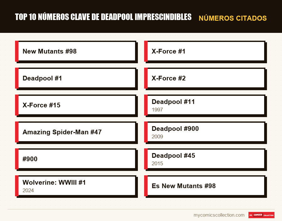Números citados : Top 10 números clave de Deadpool imprescindibles