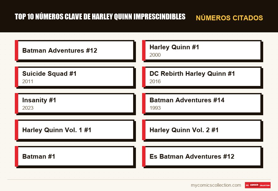 Números citados : Top 10 números clave de Harley Quinn imprescindibles